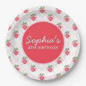 Preppy Watercolor Strawberries Berry Sweet Pappteller (Vorderseite)