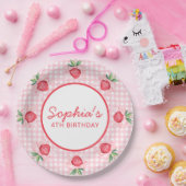 Preppy Watercolor Strawberries Berry Sweet Pappteller (Party)