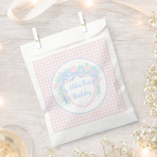 Preppy Watercolor Wappen zum ersten Geburtstag Geschenktütchen
