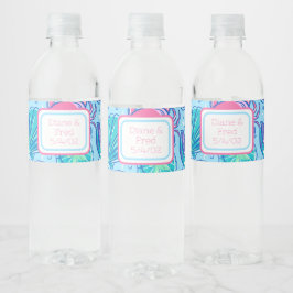 Preppy Wedding Beach Muschel Crab Custom Wasserflaschenetikett