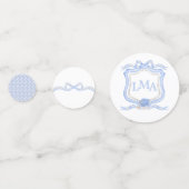 Preppy Wedgewood Monogram Abschluss Konfetti (Vorderseiten)