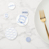 Preppy Wedgewood Monogram Abschluss Konfetti (Gruppe)