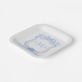 Preppy Wedgewood Monogram Abschluss Pappteller (Gewinkelt)