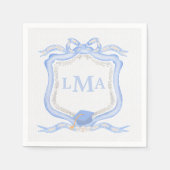 Preppy Wedgewood Monogram Abschluss Serviette (Vorderseite)