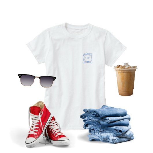 Preppy Wedgewood Monogram Abschluss T-Shirt