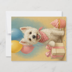 Preppy Westie Birthday Card
