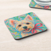 Preppy Westie Getränkeuntersetzer (Linke Seite)