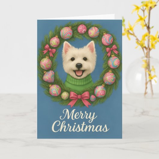 Preppy Westie Karte (Gelbe Blume)