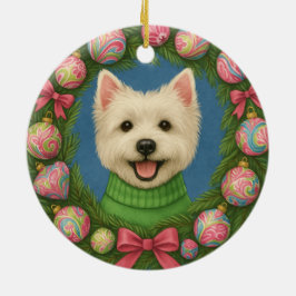 Preppy Westie Keramik Ornament