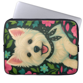 Preppy Westie Laptop Sleeve
