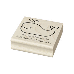 Preppy Whale Personalisiert Gummistempel