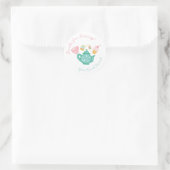 Preppy Whimsical Tee Party Runder Aufkleber (Tasche)