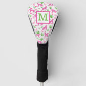 Preppy White Cheetah Monogram Golf Headcover (Vorderseite)