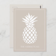 Preppy White Pineape auf Beige