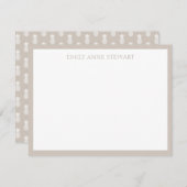 Preppy White Pineapels auf Beige Mitteilungskarte (Vorne/Hinten)