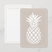 Preppy White Pineapple on Beige Mitteilungskarte (Vorne/Hinten)