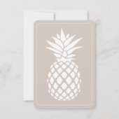 Preppy White Pineapple on Beige Mitteilungskarte (Vorderseite)