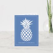 Preppy White Pineapple on Blue (Vorderseite)