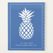 Preppy White Pineapple on Blue Planer (Rückseite)