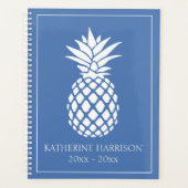 Preppy White Pineapple on Blue Planer (Vorderseite)