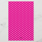Preppy White Polka Dots auf hellrosa Monogramm Briefpapier (Rückseite)