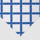 Preppy White und Blue Bamboo Seidenpapier (Detail)