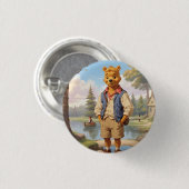 Preppy Winnie the Pooh 1 Button (Vorne & Hinten)