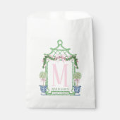 Preppy Wreath mit Pink Gingham Bow | Babyparty Geschenktütchen (Vorderseite)