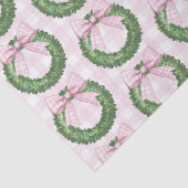 Preppy Wreath mit Pink Gingham Bow Seidenpapier (Detail)