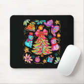 Preppy Xmas Coquette Bow Lace Merry Bright Christm Mousepad (Mit Mouse)