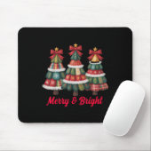 Preppy Xmas Coquette Bow Lace Merry Bright Christm Mousepad (Mit Mouse)