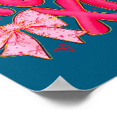 Preppy Xoxo Coquette Bow Hearts Valentine's Day Wo Poster (Ecke)