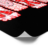 Preppy Xoxo Coquette Bow Hearts Valentine's Day Wo Poster (Ecke)