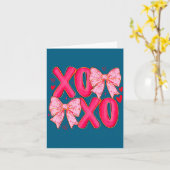 Preppy Xoxo Kokette Schleife Herzen Valentinstag W Karte (Gelbe Blume)