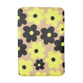 Preppy Yellow Black Floral Simple Blume Pattern Badematte (Vorderseite Vertikal)