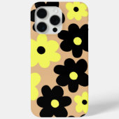 Preppy Yellow Black Hippie Blume Pattern Case-Mate iPhone Hülle (Rückseite)