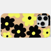 Preppy Yellow Black Hippie Blume Pattern Case-Mate iPhone Hülle (Rückseite (Horizontal))