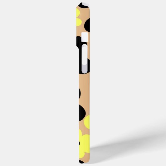 Preppy Yellow Black Hippie Blume Pattern Case-Mate iPhone Hülle (Rückseite / Links)