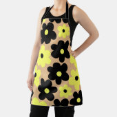 Preppy Yellow Black Hippie Blume Pattern Schürze (InSitu)