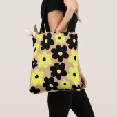 Preppy Yellow Black Hippie Blume Pattern Tasche (Von Nahem)