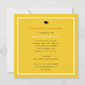 Preppy Yellow Button Stripes Foto Graduation Party Einladung (Rückseite)