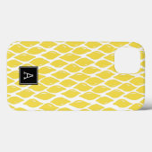 Preppy Yellow Lemon Black Monogram Personalisiert Case-Mate iPhone Hülle (Rückseite (Horizontal))