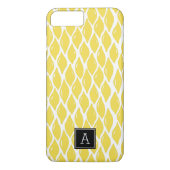 Preppy Yellow Lemon Black Monogram Personalisiert Case-Mate iPhone Hülle (Rückseite)