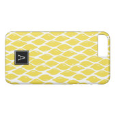 Preppy Yellow Lemon Black Monogram Personalisiert Case-Mate iPhone Hülle (Rückseite (Horizontal))