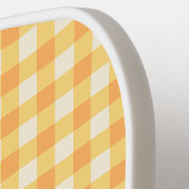 Preppy Yellow Orange Ish Gingham Kariert Pickleball Schläger (Linke Seite)