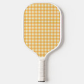 Preppy Yellow Orange Ish Gingham Kariert Pickleball Schläger (Rückseite)