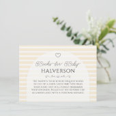 Preppy Yellow Stripes Baby Shower Book Request Begleitkarte (Stehend Vorderseite)
