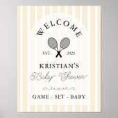 Preppy Yellow Tennis Baby Dusche Willkommen Poster (Vorne)