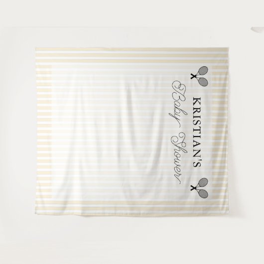 Preppy Yellow Tennis Thema Kinderdusche Hintergrun Wandteppich (Vorderseite (Horizontal))