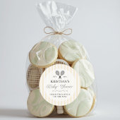 Preppy Yellow Tennis Theme Chic Baby Dusche Runder Aufkleber